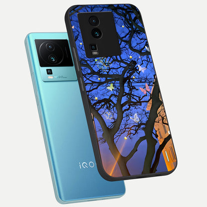  Butterfly Night Magic phone case For iQOO Neo 7 Pro showing premium glass back cover with detailed artwork