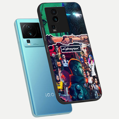  CYBERPUNK Legacy phone case For iQOO Neo 7 Pro showing premium glass back cover with detailed artwork