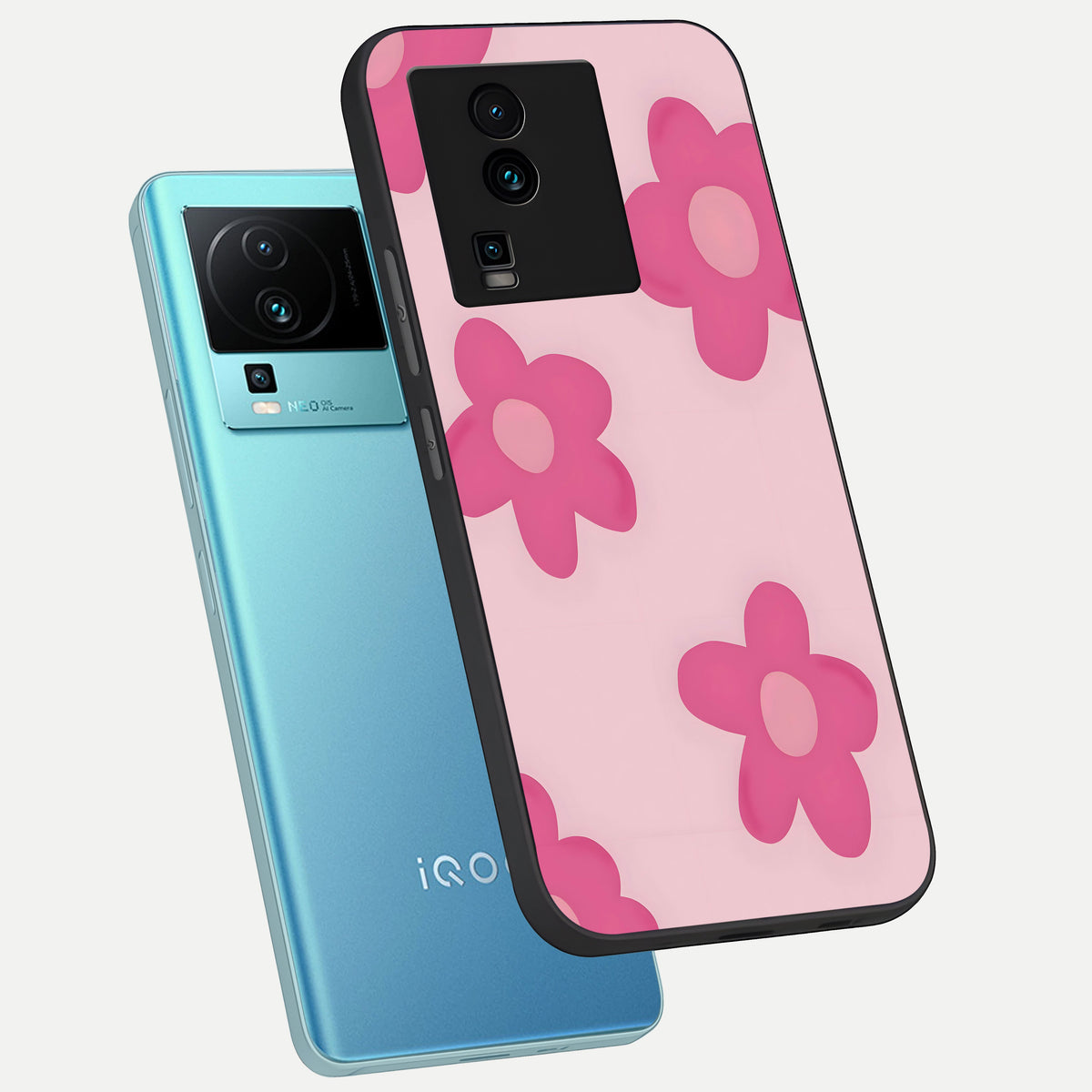  Candy Bloom Dreams phone case For iQOO Neo 7 Pro showing premium glass back cover with detailed artwork