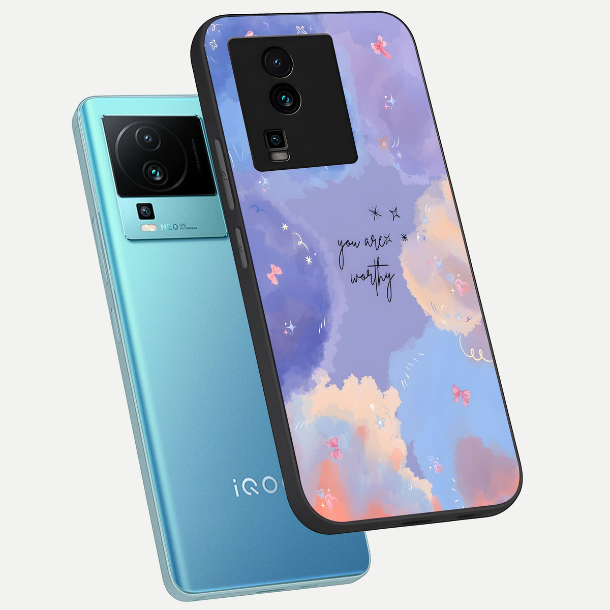  Celestial Cloud Magic phone case For iQOO Neo 7 Pro showing premium glass back cover with detailed artwork