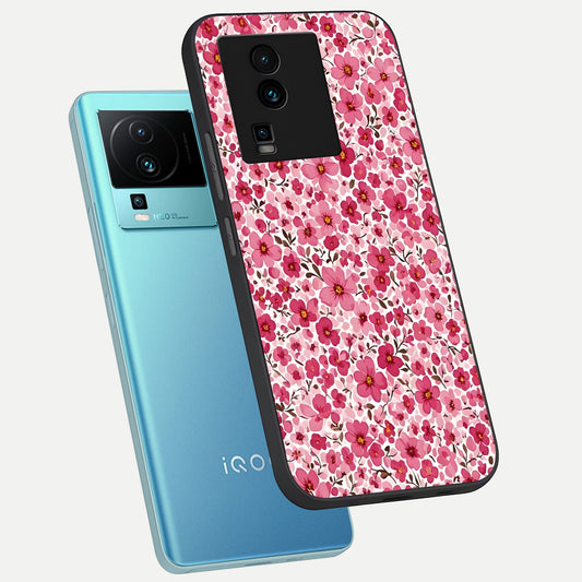  Cherry Blossom Charm phone case For iQOO Neo 7 Pro showing premium glass back cover with detailed artwork