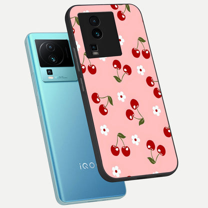  Cherry Love Mood phone case For iQOO Neo 7 Pro showing premium glass back cover with detailed artwork