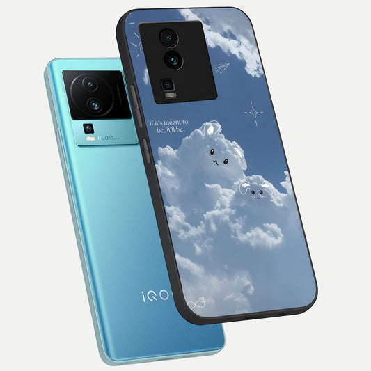  Cloud Bunny Dreams phone case For iQOO Neo 7 Pro showing premium glass back cover with detailed artwork