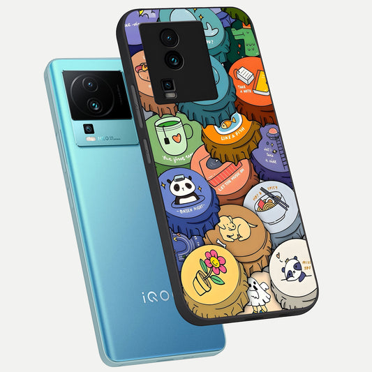  Coins Patterns phone case For iQOO Neo 7 Pro showing premium glass back cover with detailed artwork
