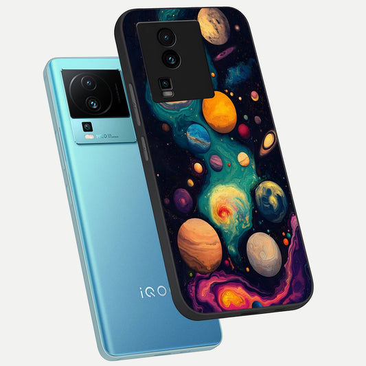  Cosmic Planet Journey phone case For iQOO Neo 7 Pro showing premium glass back cover with detailed artwork