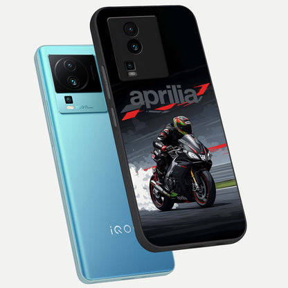 Dark Aprilla phone case For iQOO Neo 7 Pro showing premium glass back cover with detailed artwork