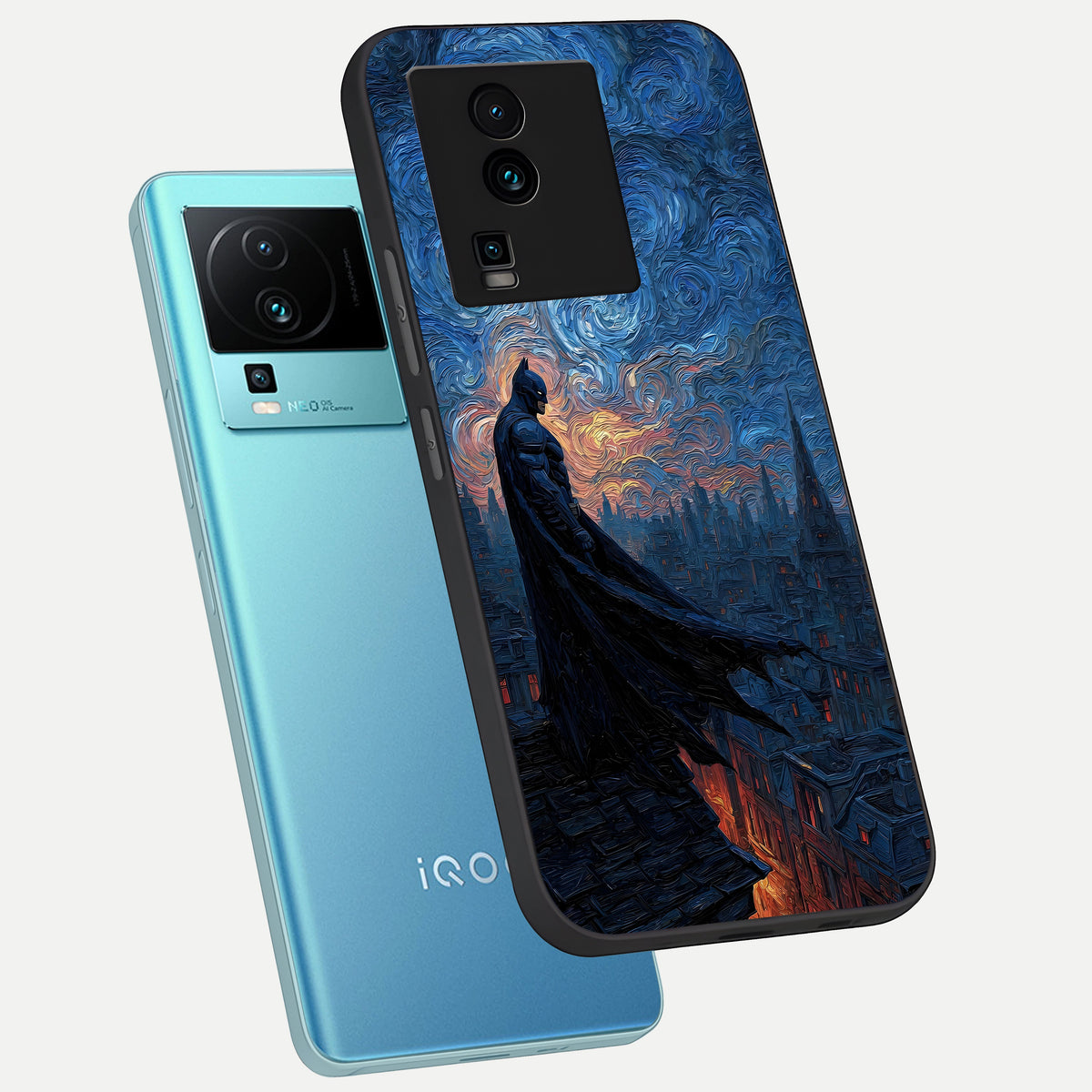  Dark Knight Dusk phone case For iQOO Neo 7 Pro showing premium glass back cover with detailed artwork