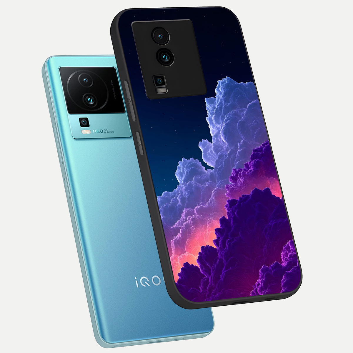  Dreamy Cloud Skies phone case For iQOO Neo 7 Pro showing premium glass back cover with detailed artwork