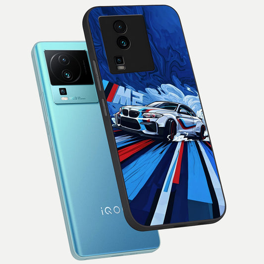  Drift Power Rush phone case For iQOO Neo 7 Pro showing premium glass back cover with detailed artwork