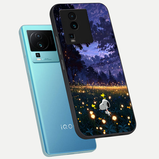  Firefly Meadow Magic phone case For iQOO Neo 7 Pro showing premium glass back cover with detailed artwork