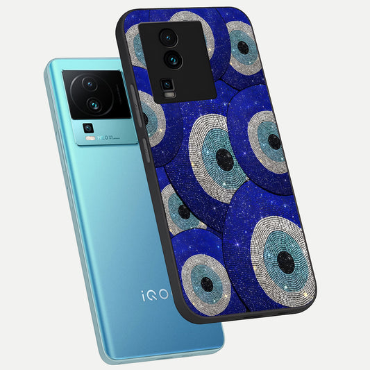  Galaxy Eye Flow phone case For iQOO Neo 7 Pro showing premium glass back cover with detailed artwork