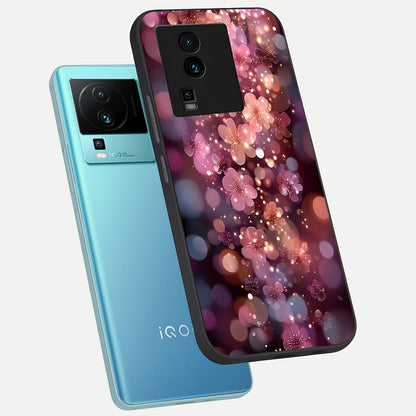  Glowing Petal Bliss phone case For iQOO Neo 7 Pro showing premium glass back cover with detailed artwork