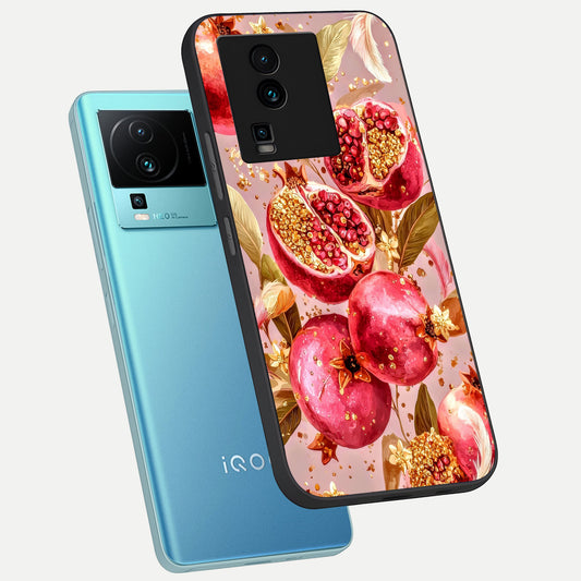 Golden Bloom Glow phone case For iQOO Neo 7 Pro showing premium glass back cover with detailed artwork
