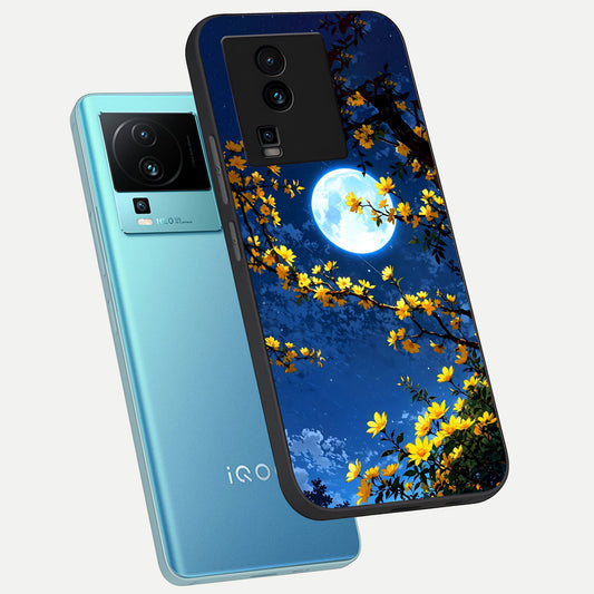  Golden Night Glow phone case For iQOO Neo 7 Pro showing premium glass back cover with detailed artwork