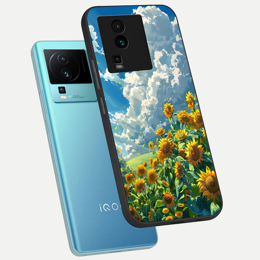  Golden Sun Glory phone case For iQOO Neo 7 Pro showing premium glass back cover with detailed artwork