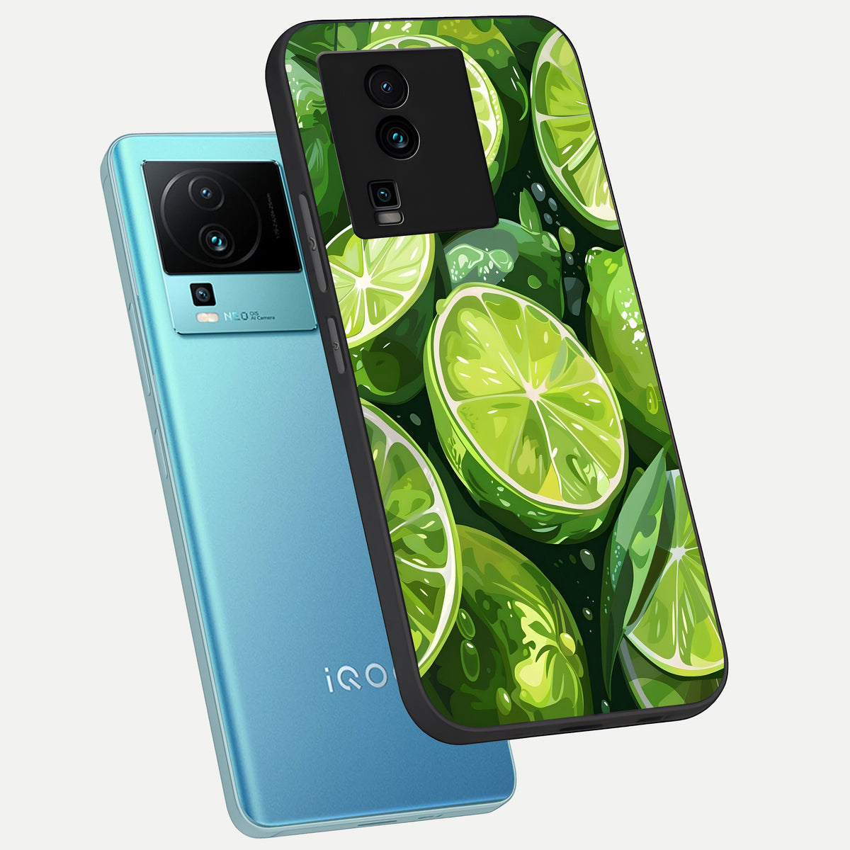  Green Kawasaki phone case For iQOO Neo 7 Pro showing premium glass back cover with detailed artwork