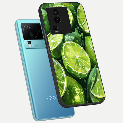  Green Kawasaki phone case For iQOO Neo 7 Pro showing premium glass back cover with detailed artwork