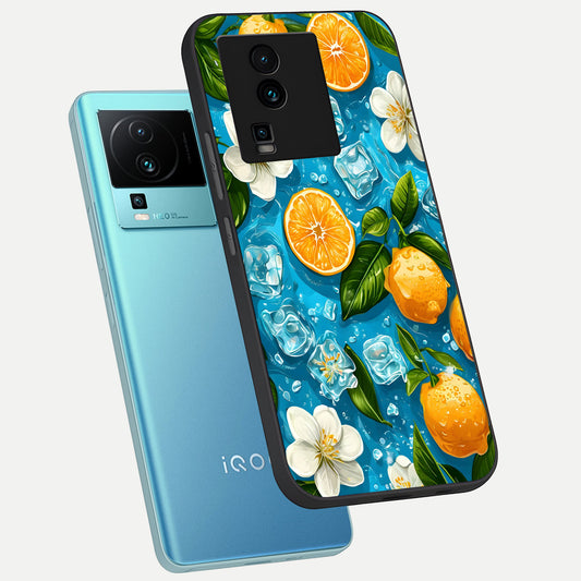  Ice Cube With Orange phone case For iQOO Neo 7 Pro showing premium glass back cover with detailed artwork