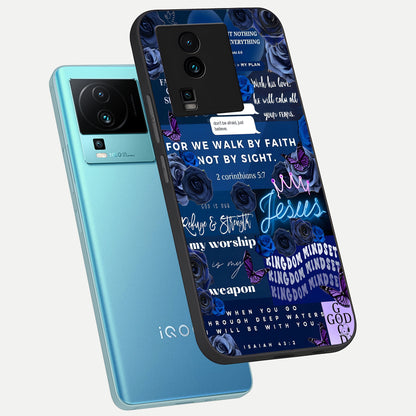  Kingdom Faith Glow phone case For iQOO Neo 7 Pro showing premium glass back cover with detailed artwork