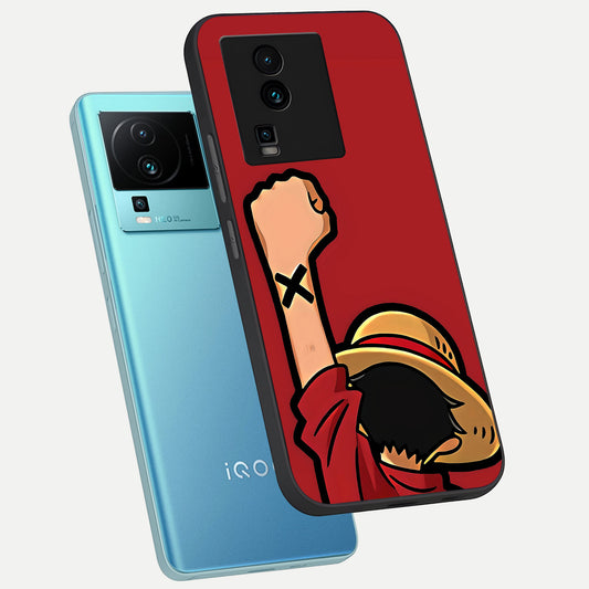  Luffy X Spirit phone case For iQOO Neo 7 Pro showing premium glass back cover with detailed artwork