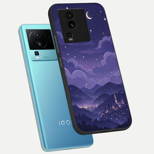  Minimal Night View phone case For iQOO Neo 7 Pro showing premium glass back cover with detailed artwork