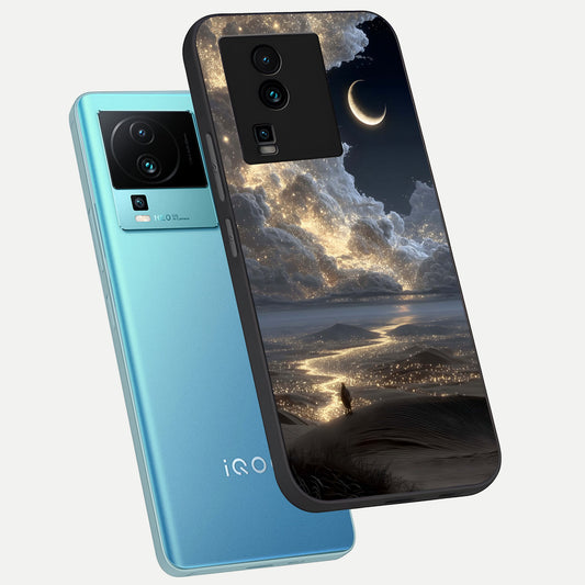  Moonlight Spark Path phone case For iQOO Neo 7 Pro showing premium glass back cover with detailed artwork
