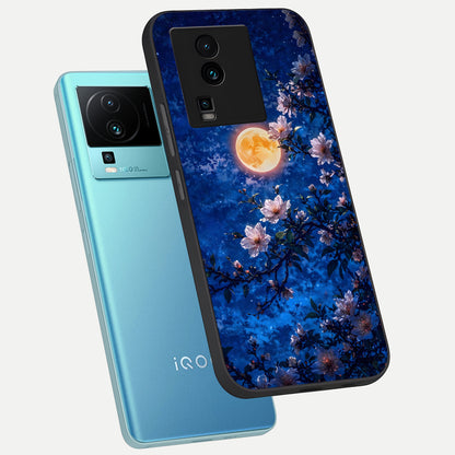  Moonlit Blossoms Night phone case For iQOO Neo 7 Pro showing premium glass back cover with detailed artwork