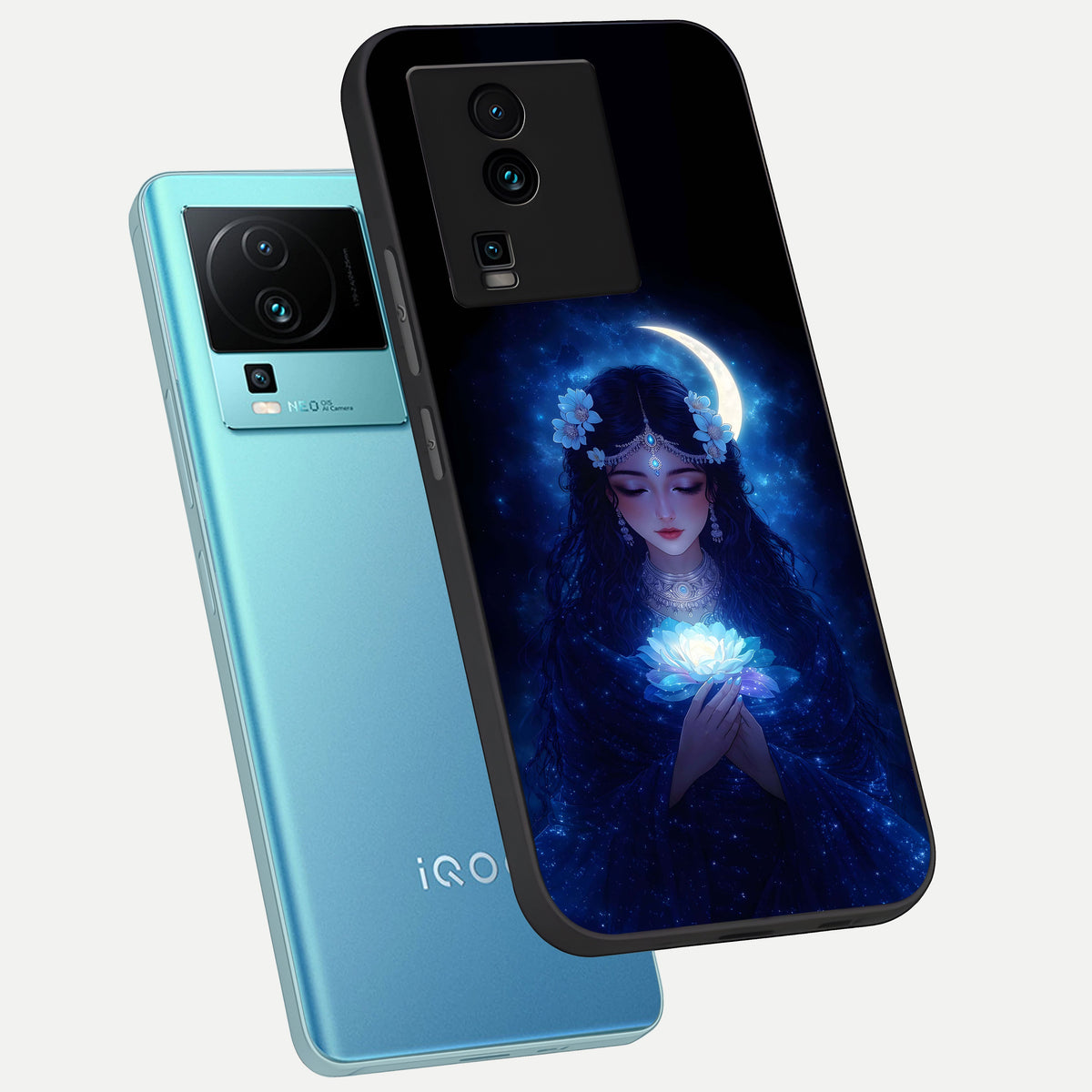  Mystic Moon Queen phone case For iQOO Neo 7 Pro showing premium glass back cover with detailed artwork