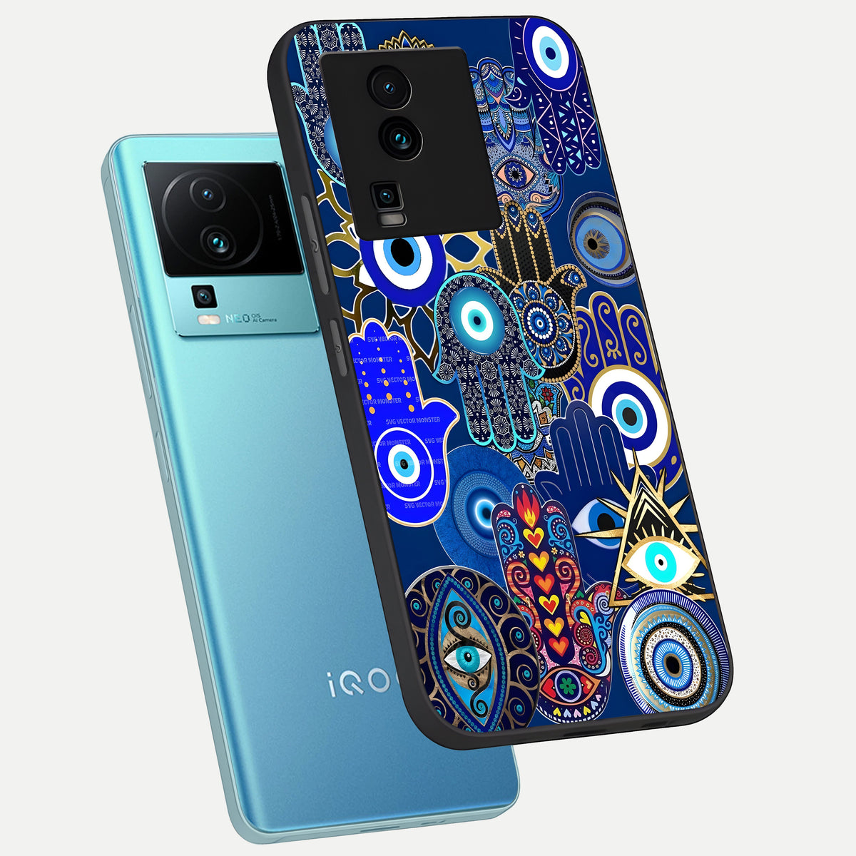  Mystic Palm Guard phone case For iQOO Neo 7 Pro showing premium glass back cover with detailed artwork