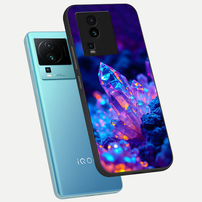  Neon Aura Shards phone case For iQOO Neo 7 Pro showing premium glass back cover with detailed artwork