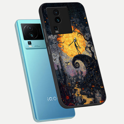  Pumpkin Moon Night phone case For iQOO Neo 7 Pro showing premium glass back cover with detailed artwork