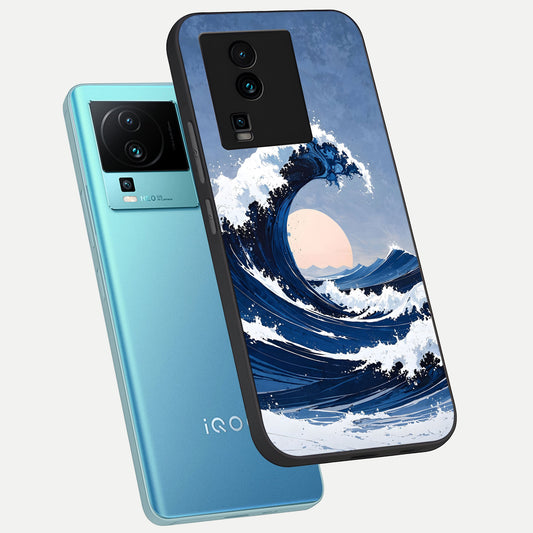  Rising Tide Power phone case For iQOO Neo 7 Pro showing premium glass back cover with detailed artwork