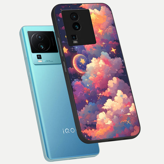  Starlit Dream Clouds phone case For iQOO Neo 7 Pro showing premium glass back cover with detailed artwork