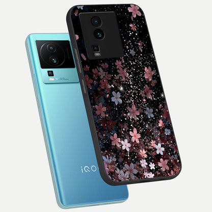  Starlit Flower Dreams phone case For iQOO Neo 7 Pro showing premium glass back cover with detailed artwork