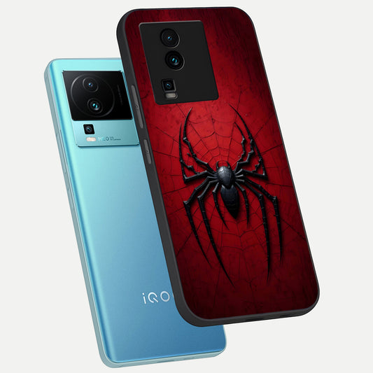  Superhero Web Emblem phone case For iQOO Neo 7 Pro showing premium glass back cover with detailed artwork