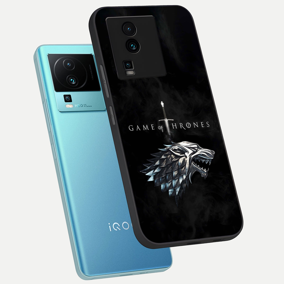  Throne Wolf Legacy phone case For iQOO Neo 7 Pro showing premium glass back cover with detailed artwork