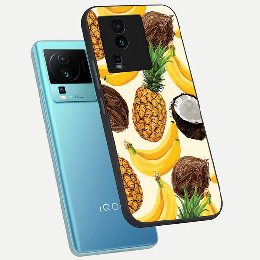  Tropical Fruit Mood phone case For iQOO Neo 7 Pro showing premium glass back cover with detailed artwork