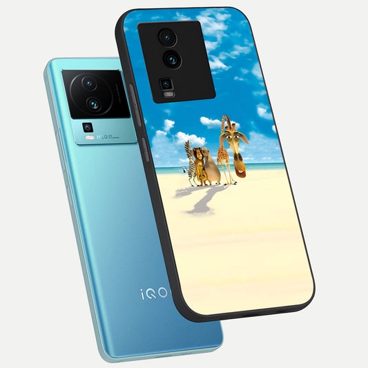  Tropical Fun Squad phone case For iQOO Neo 7 Pro showing premium glass back cover with detailed artwork