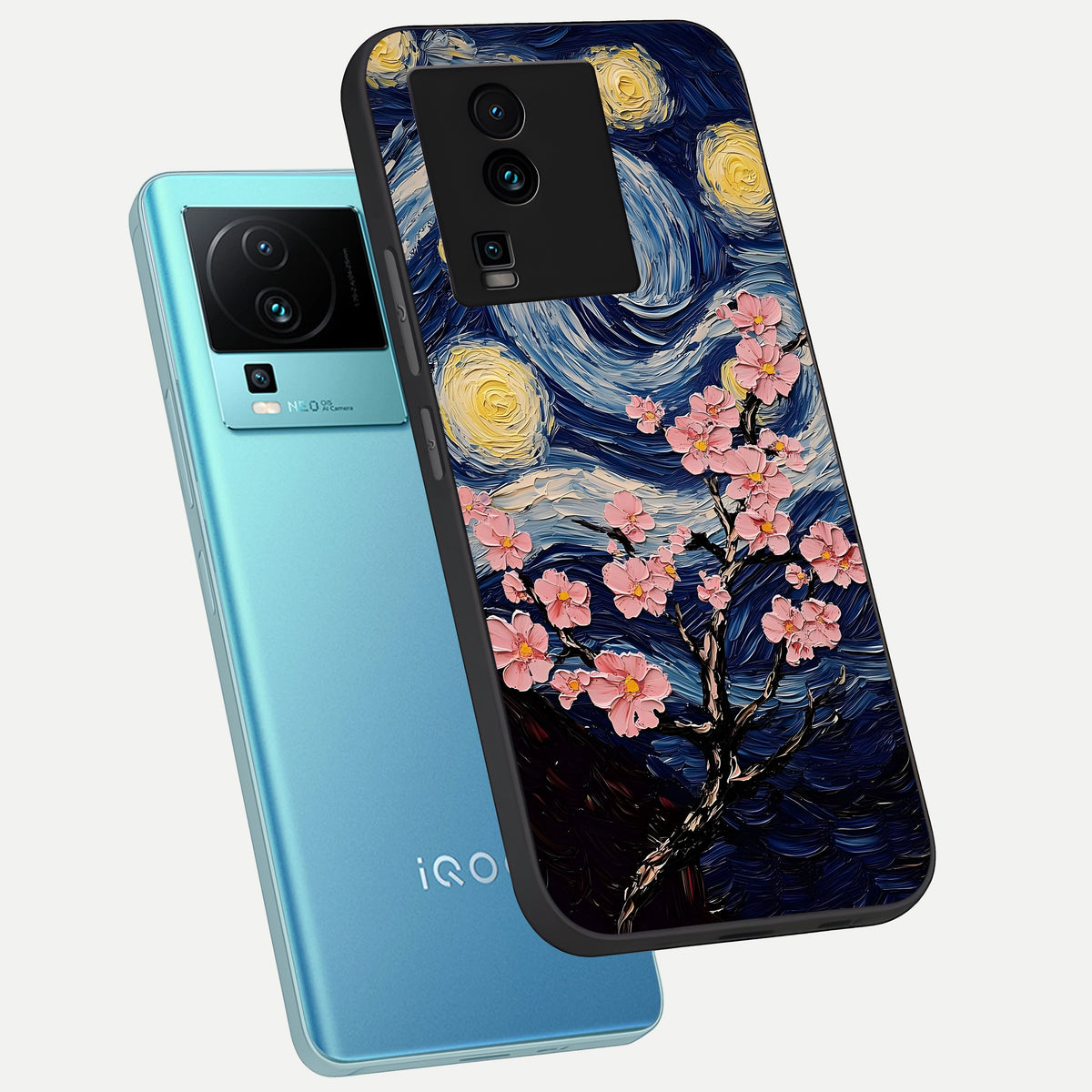  Van Gogh Scenery phone case For iQOO Neo 7 Pro showing premium glass back cover with detailed artwork