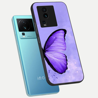  Violet Dream Wing phone case For iQOO Neo 7 Pro showing premium glass back cover with detailed artwork