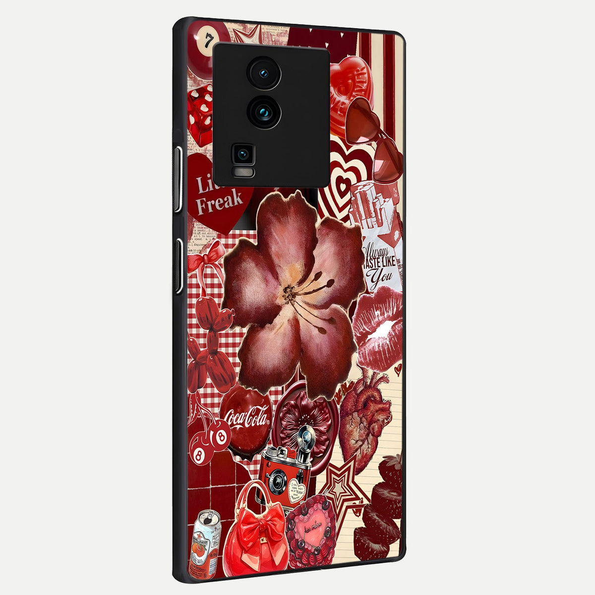  Aesthetic Little Freak back cover For iQOO Neo 7 Pro slim fit glass case with vibrant aesthetic design