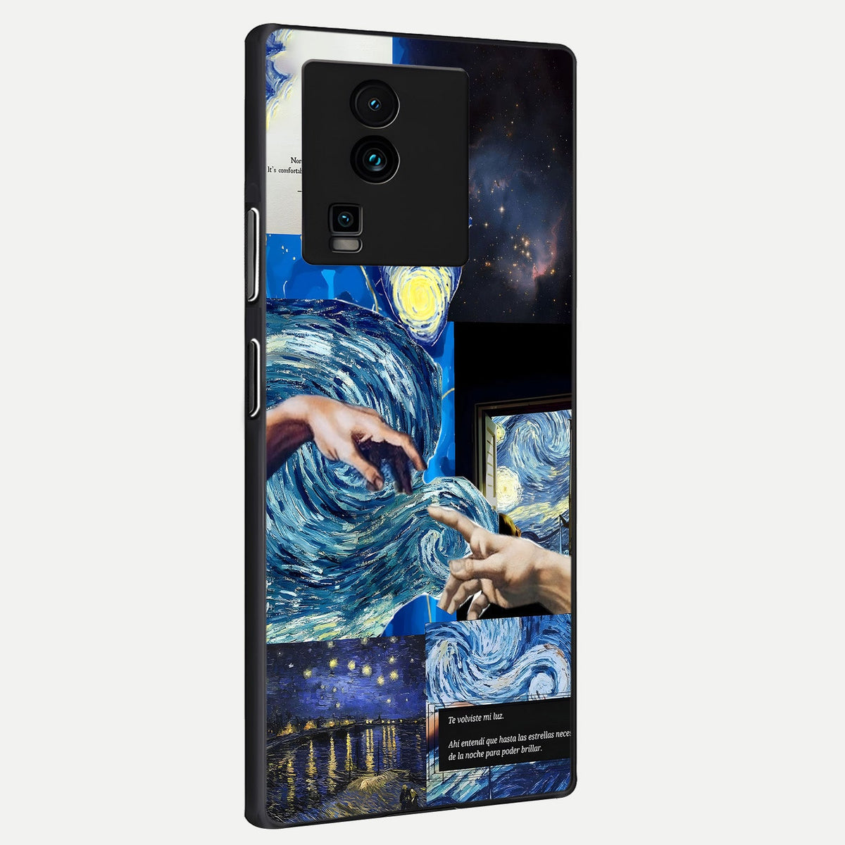  Aesthetic Vando Hands back cover For iQOO Neo 7 Pro slim fit glass case with vibrant aesthetic design
