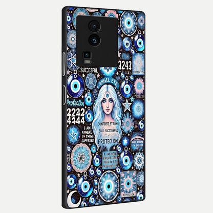  Angel Aura Shield back cover For iQOO Neo 7 Pro slim fit glass case with vibrant aesthetic design