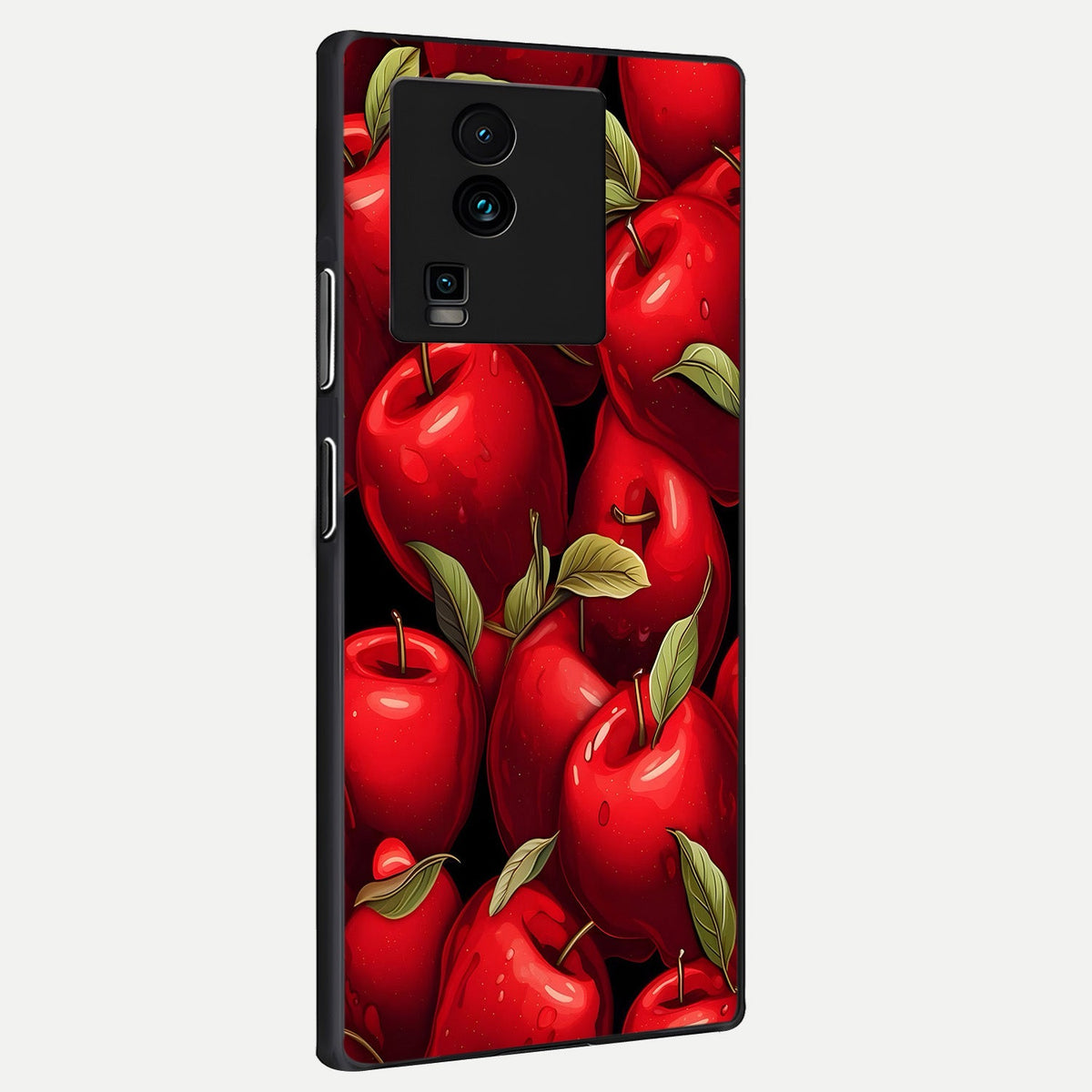  Apple Pattern back cover For iQOO Neo 7 Pro slim fit glass case with vibrant aesthetic design