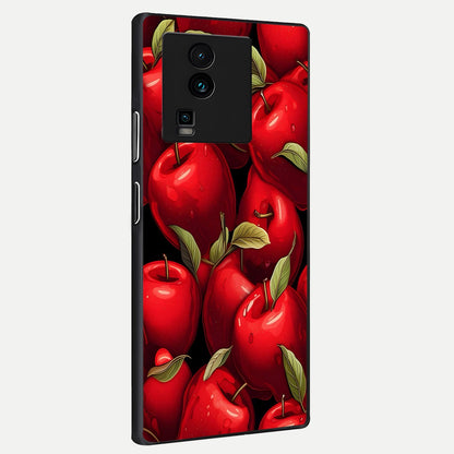  Apple Pattern back cover For iQOO Neo 7 Pro slim fit glass case with vibrant aesthetic design