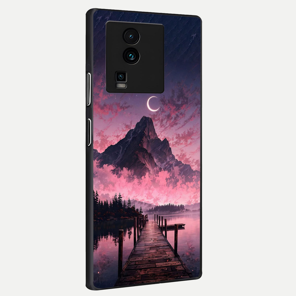  Beautiful Mountain View back cover For iQOO Neo 7 Pro slim fit glass case with vibrant aesthetic design