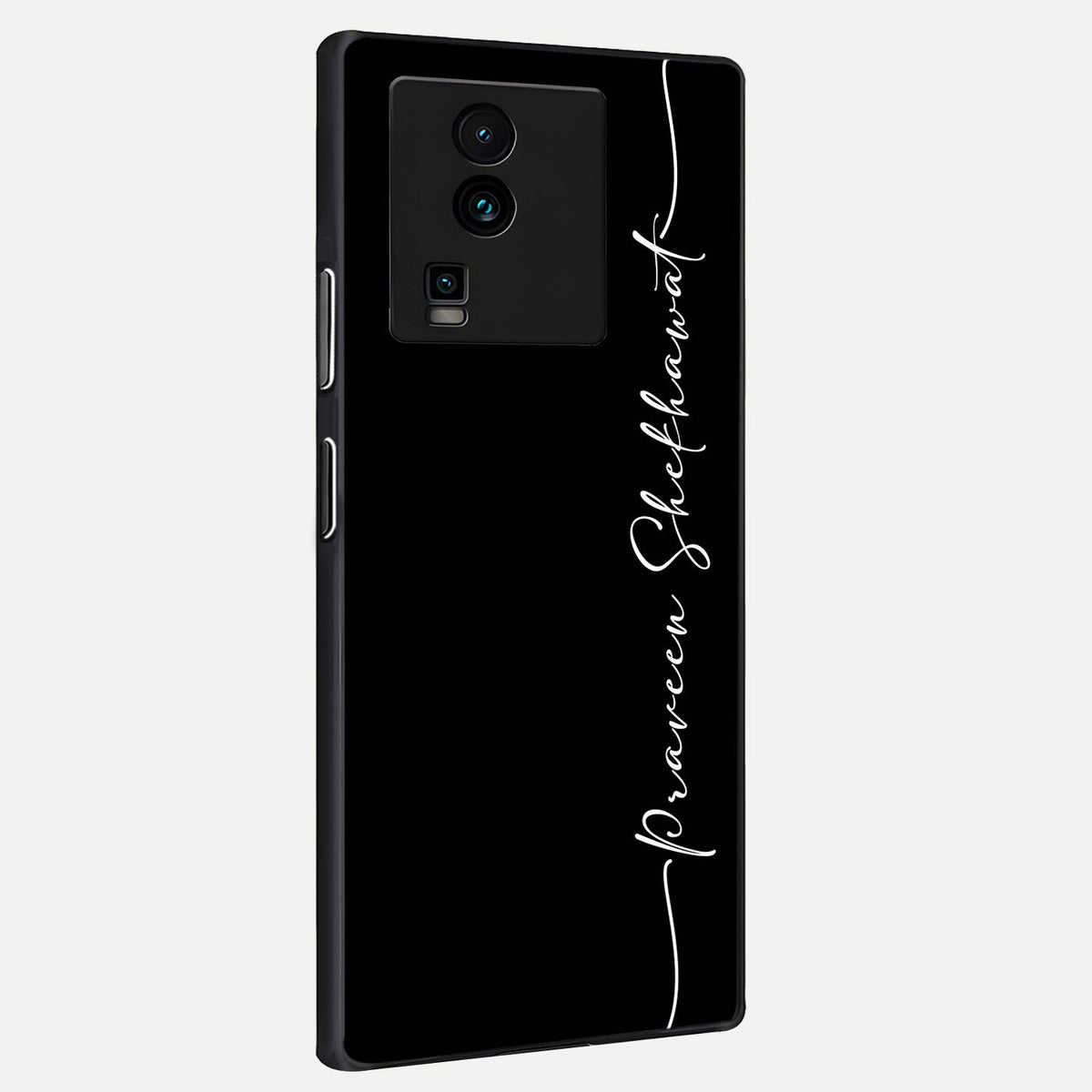  Black Tune Custom Name back cover For iQOO Neo 7 Pro slim fit glass case with vibrant aesthetic design