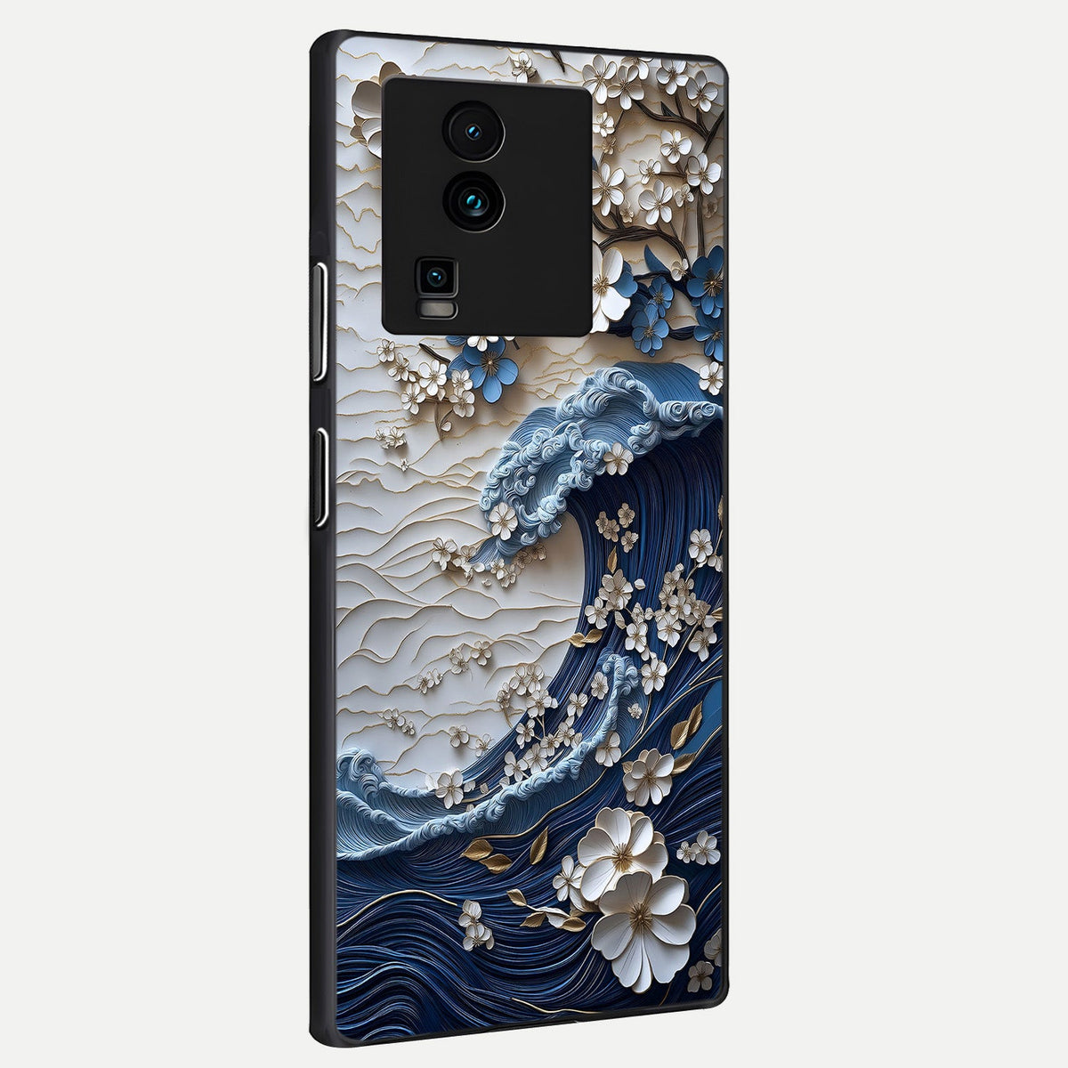  Blossom Wave Art back cover For iQOO Neo 7 Pro slim fit glass case with vibrant aesthetic design