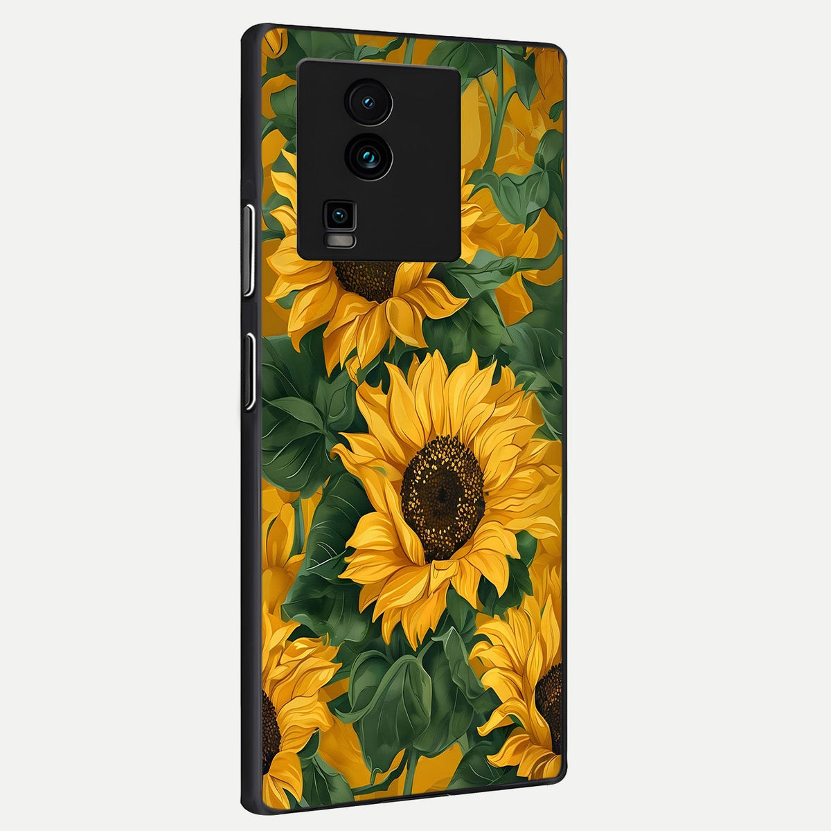  Bright Sunflower Bloom back cover For iQOO Neo 7 Pro slim fit glass case with vibrant aesthetic design
