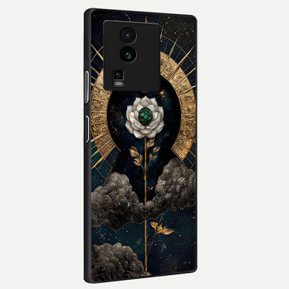  Celestial Lotus Morang back cover For iQOO Neo 7 Pro slim fit glass case with vibrant aesthetic design